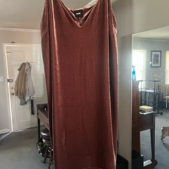 Madewell Velvet Brown Dress - Picture 1 of 4